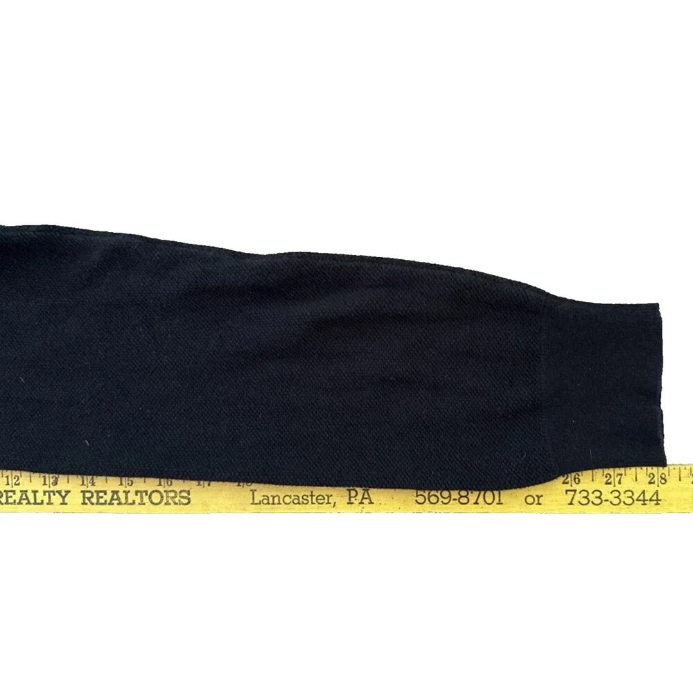 Knit for J Crew Waffle Knit Crew Neck Mens Sz L Black Cotton Textured Pullover
